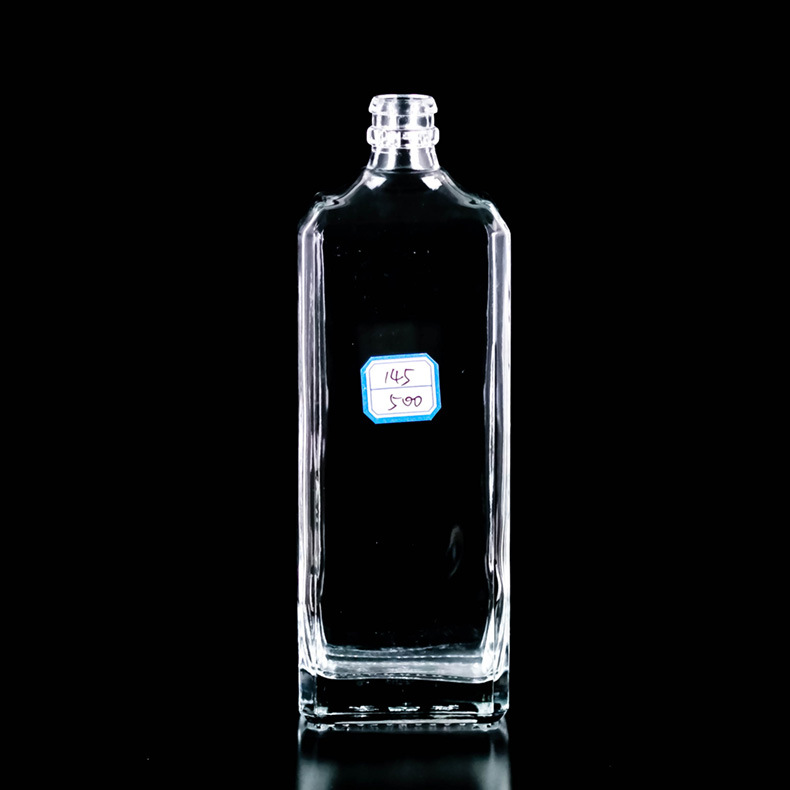 供应生产500ml白酒瓶 厂家货源观云八角方形玻璃瓶晶白料保健酒瓶