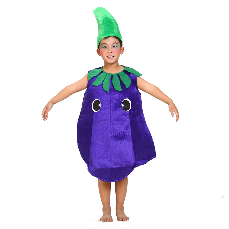 幼儿园 儿童 表演服 亲子 海绵材质 茄子 厂家直销 水果蔬菜服装