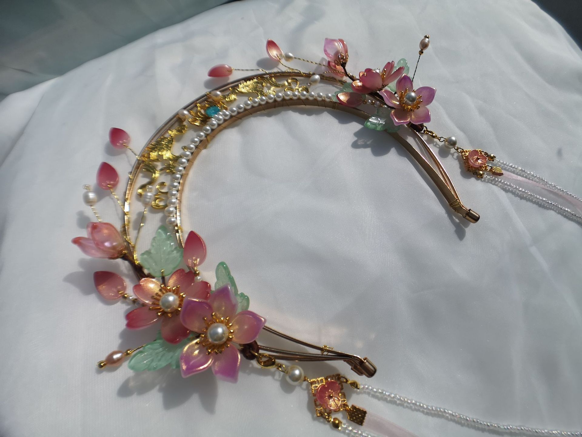 圣母光环发冠汉服头饰飘带流苏发箍古风发饰品头冠