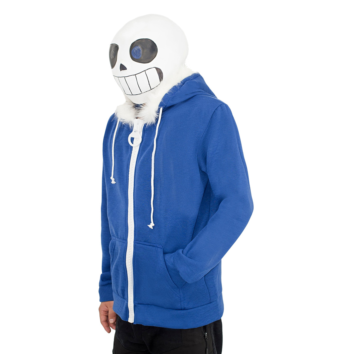 现货 亚马逊传说之下undertale骷髅sans带帽拉链卫衣服装欧码