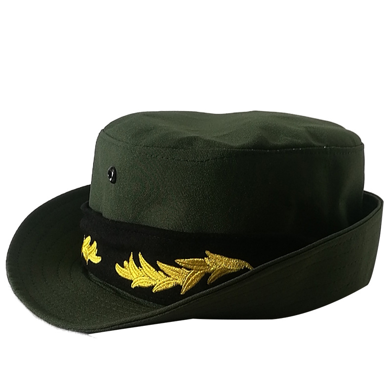 升旗手国旗班仪仗队帽子军装礼服大沿帽卷檐帽军装演出军乐队帽子