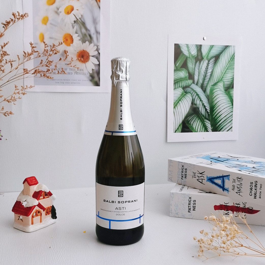意大利巴尔比女高音阿斯蒂高泡低醇甜白葡萄酒香槟起泡酒