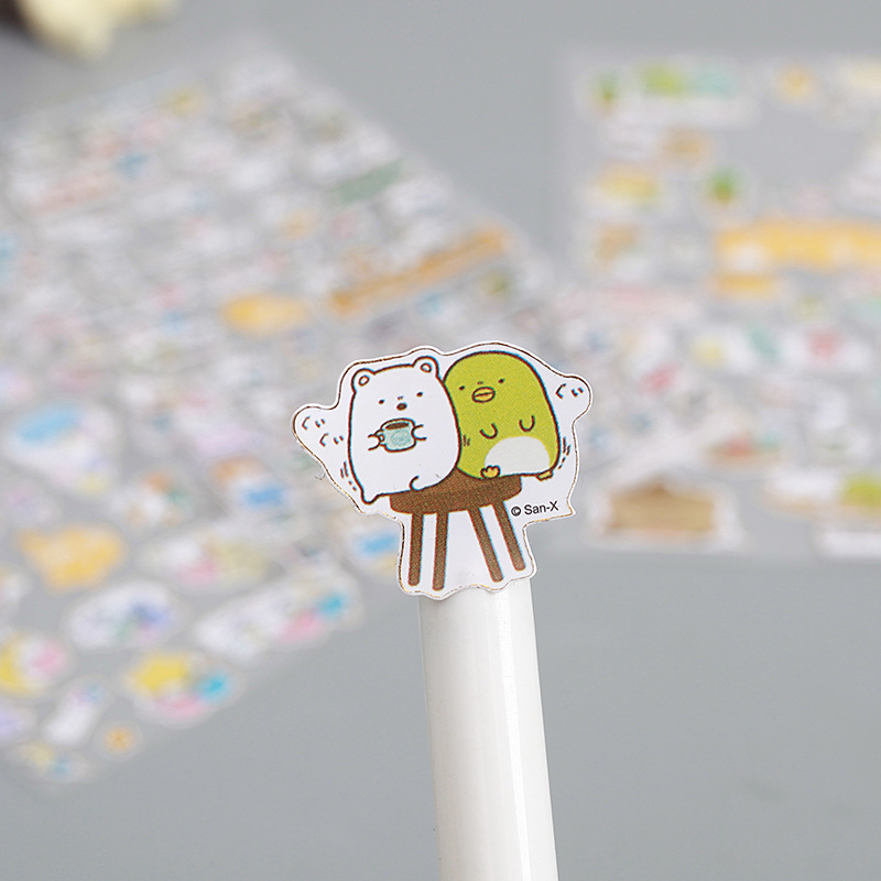 可爱卡通平面贴 儿童diy手帐日记装饰卡通动物西瓜贴纸贴画定制