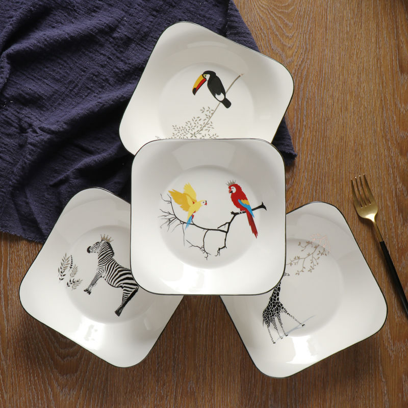 盘子家用菜盘子创意餐具套装陶瓷餐盘菜盘水果盘西餐盘饺子盘碟子