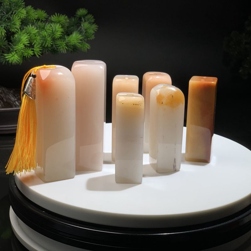 和田玉印章金丝玉印章鸡血玉印章三彩玉印章玉石篆刻印章藏书印章