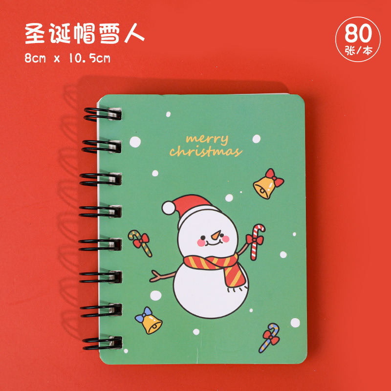 Hangsu Christmas Coil Notebook Student Mini-Portable Christmas Holiday Gift Event-Recording Pocketbook Pocket Notebook