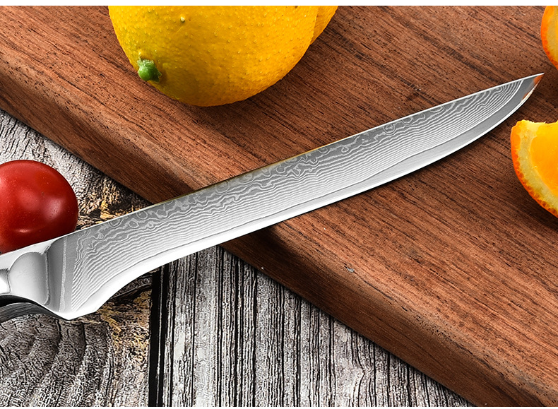 小号大马士革钢刀 鱼骨纹剔骨刀 家用厨房刀具 现货