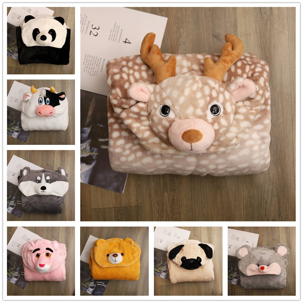 卡通动漫灰色仓鼠宅人披肩披风斗篷大号连帽抱毯空调毯定制批发