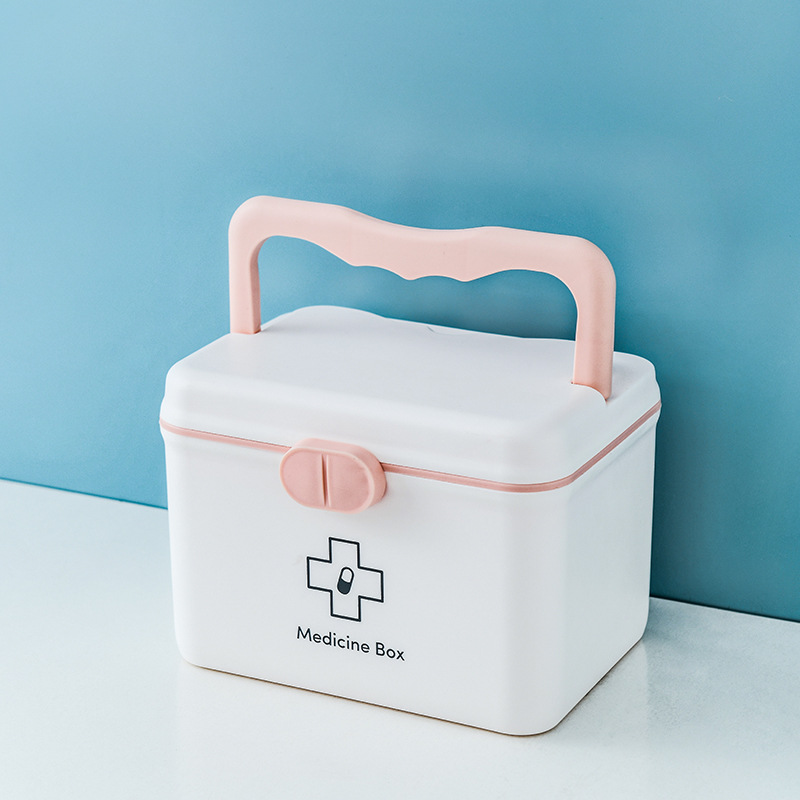 Household Medicine Box Pill Box Storage Family Pack Small Medicine Box Multi-Layer Portable Children First Aid Small Medicine Box Household Wholesale