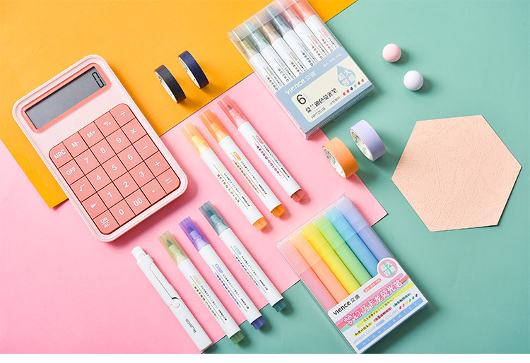 文曦莫兰迪荧光笔套装马卡龙大容量标记笔重点划分记号笔手绘涂鸦