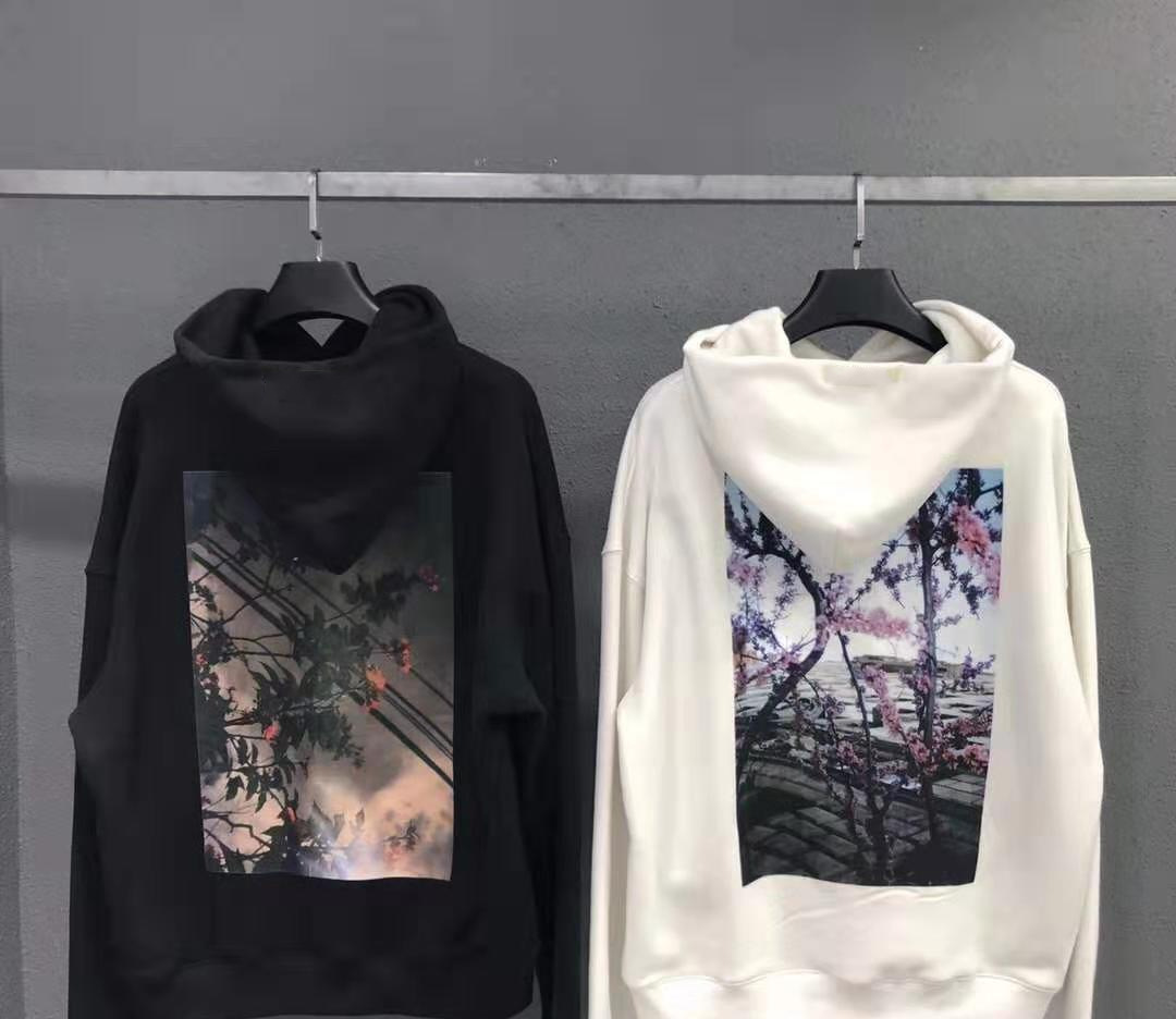 新款高街潮牌卫衣fog连帽卫衣薄款花卉印花毛圈宽松帽衫男女情侣