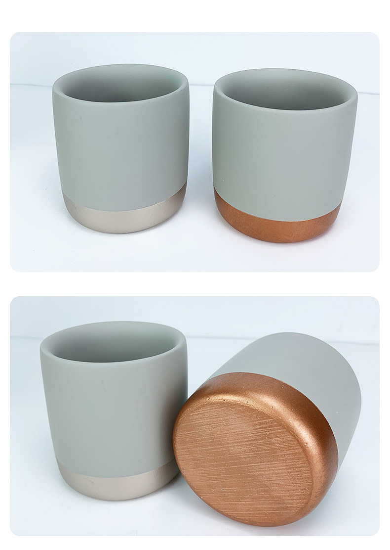 现代简约水泥花盆北欧风创意水泥蜡烛杯水泥工艺品烛台杯摆件批发