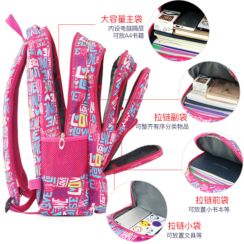 Factory Direct Sales Foreign Trade Color Student Fashion All-Match Spring New Primary School Schoolbag Middle East South America Cross-Border