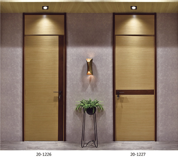 厂家供应 手动整套现代简约原木门 流行带挂板款式图册 定制