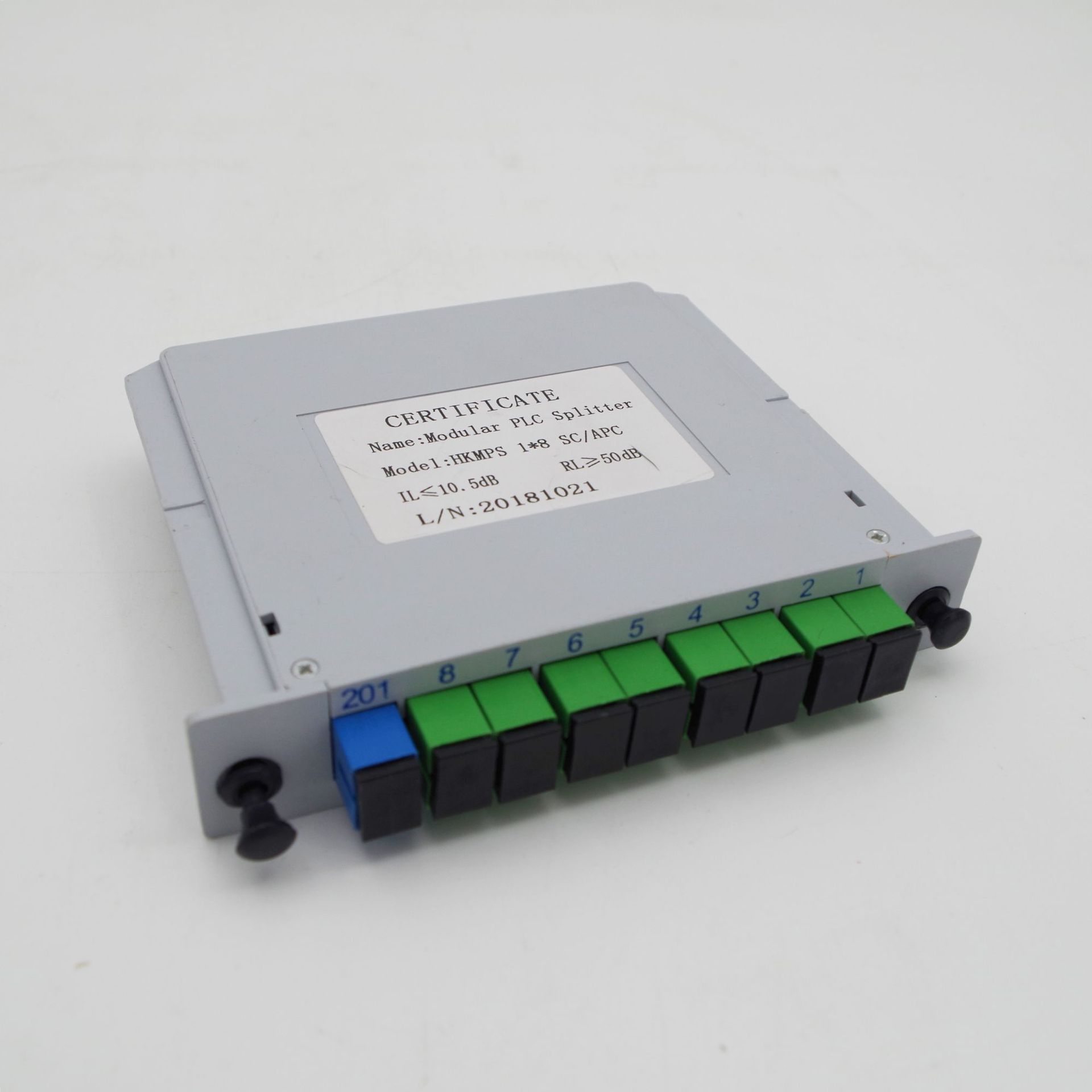 厂家供应sc/apc插片式1*8分光器 电信级光分路器低损耗光纤分路器