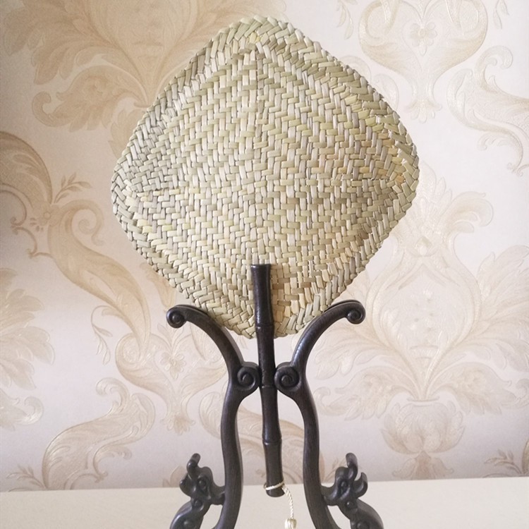 纯手工编织灯芯草手摇扇夏季儿童舞蹈扇旅游纪念品草编扇