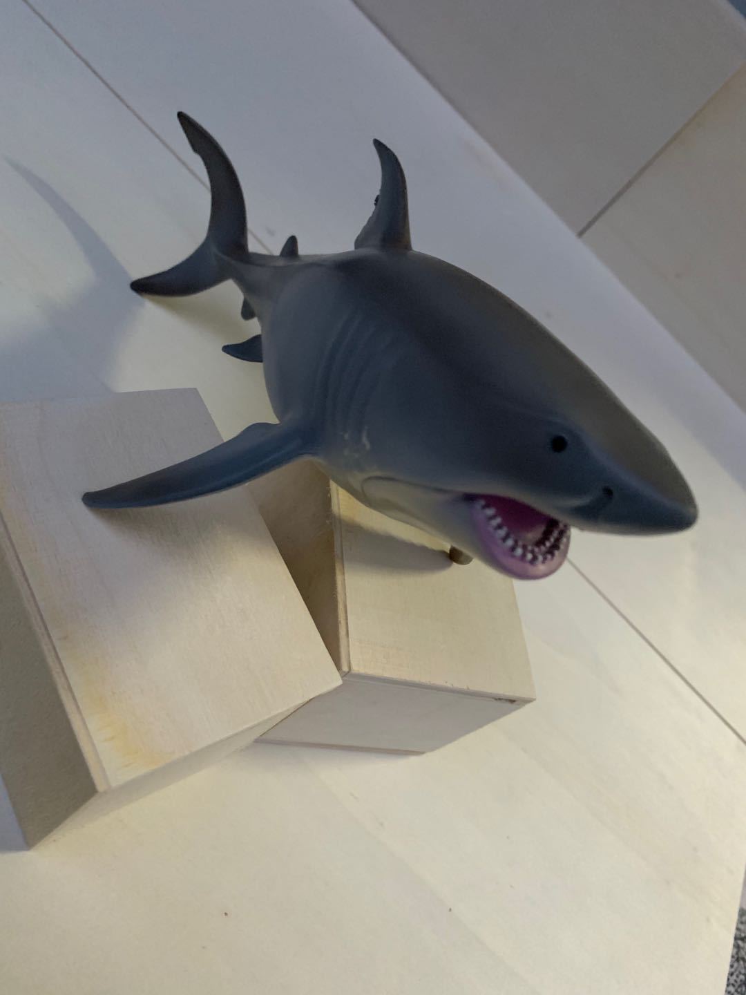 儿童仿真 海洋世界野生动物塑胶模型 实心大白鲨静态模型玩具跨境