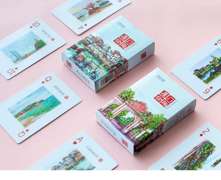 厦门手绘扑克牌 厦门大学鼓浪屿旅游风景城市文创礼物创意纪念品