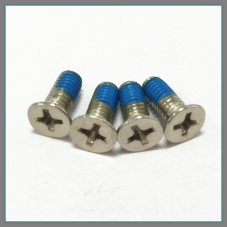 km3*4不锈钢304点胶平头螺丝 十字沉头机螺钉防松螺丝加工厂家