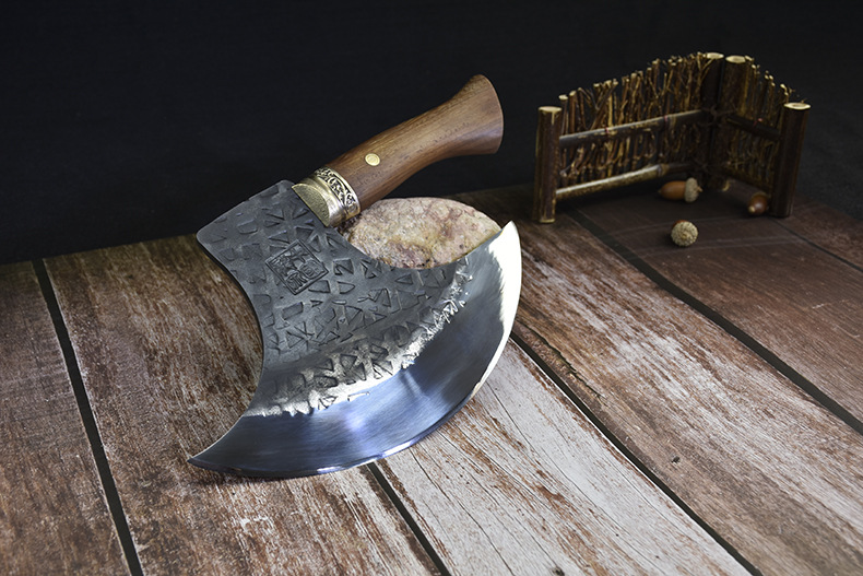 砍骨刀斧专用斩骨头刀纯手工锻打砍大骨头斧头鬼手作2斤重斧