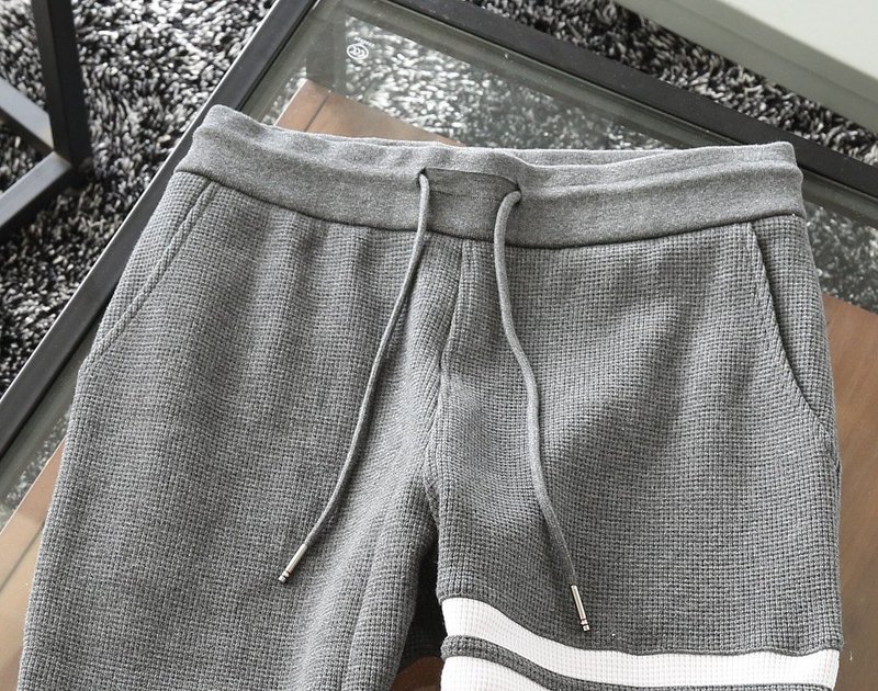 tb华夫格卫裤 秋冬新款汤姆布朗尼男士休闲裤卫裤松紧带四杠长裤