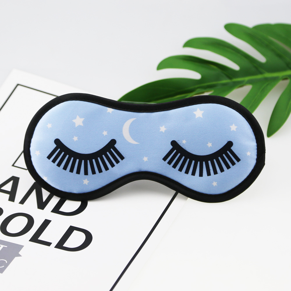 【小众眼罩】天蓝色睫毛印刷星空系列普通色丁眼罩