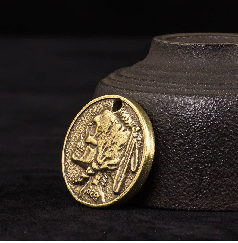 纯黄铜雕造十二生肖牛年吉祥铜圆牌挂吊坠本命年牛转乾坤工艺礼品