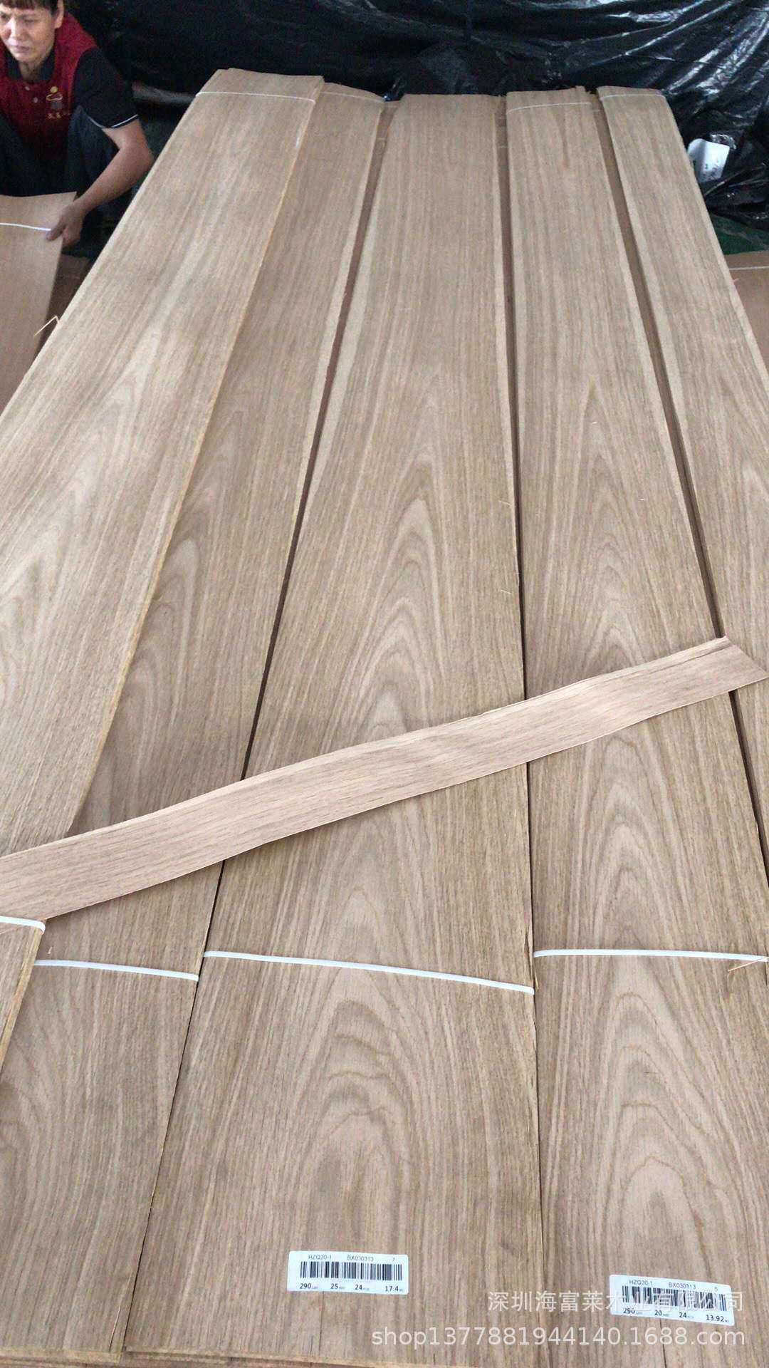 美国白橡山纹木饰面板 白橡木100丝实木皮拼板 橡木洗白uv涂装板-阿里