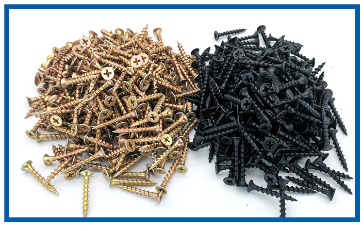 十字槽沉头木工钉快速牙螺丝 彩锌黑锌快牙自攻螺丝家具螺丝定制