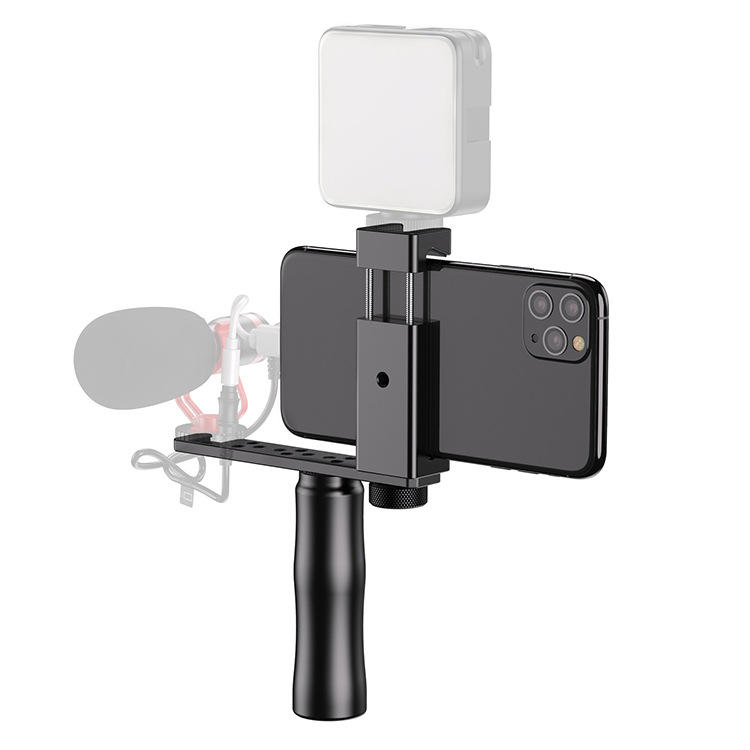 apexel新款vlog摄影直播运动相机外接麦克风补光灯稳定手持支架