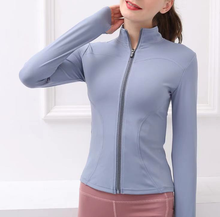 Same Style Long Sleeve New Lulu Lemon Yoga Clothes Coat Women's Autumn and Winter Long Sleeve Quick-Drying Stand Collar Sports Zipper