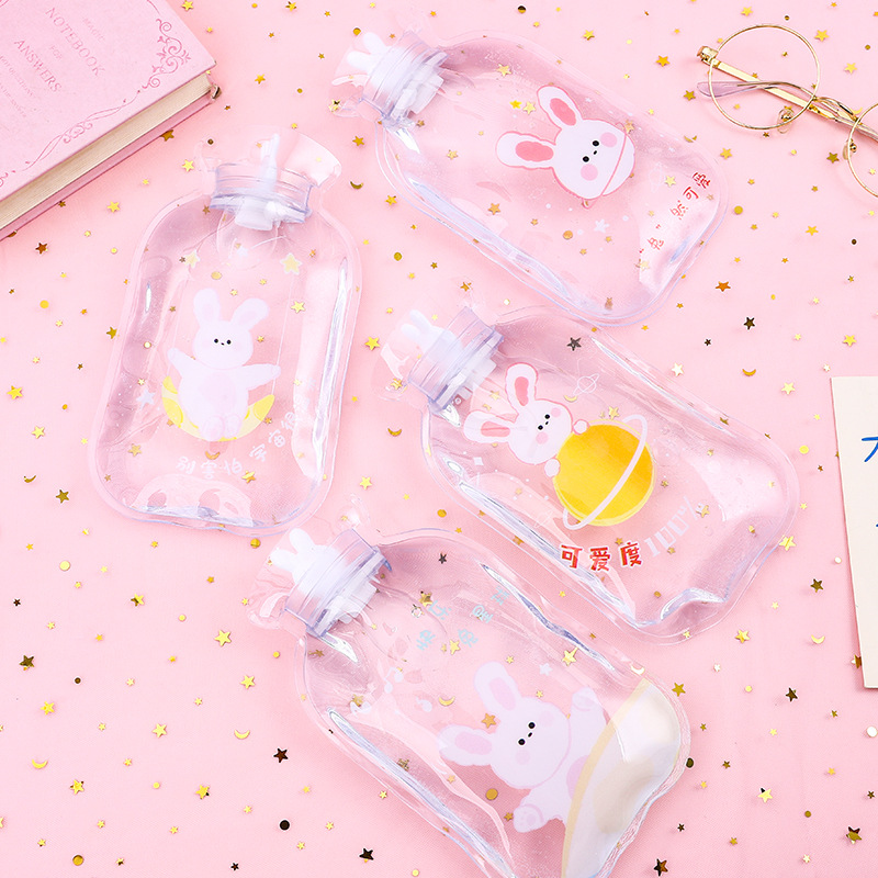 Cartoon Transparent Self-Hot Water Injection Bag Water Filling Irrigation Cute Student Hand Warmer Safe and Explosion Protective Factory Direct Sales