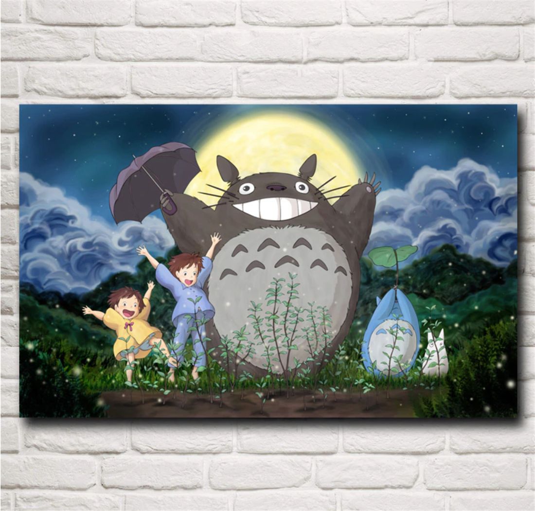 跨境专供wish amzon aliexpress爆款宫崎骏龙猫动漫家居装饰画