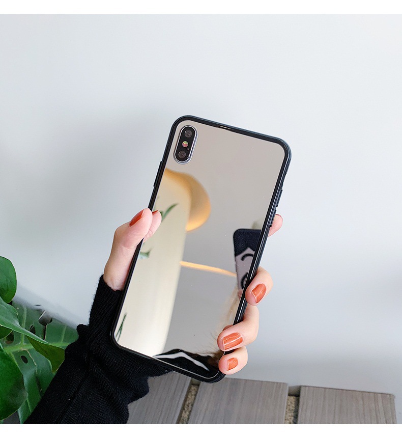 适用oppor17手机壳reno3补妆镜子realme5创意a8亚克力k1防摔a7x软