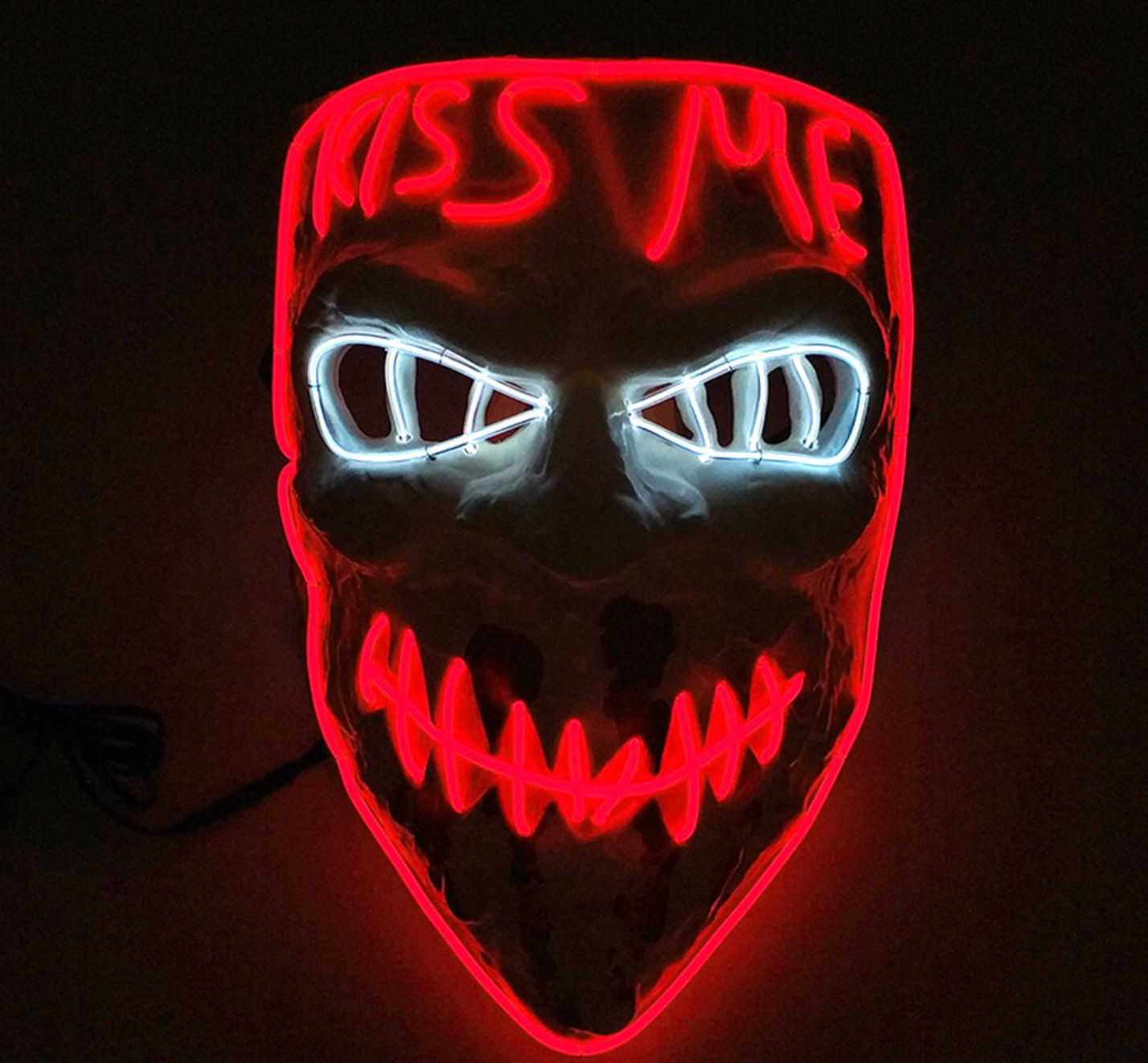 发光面具led mask面罩狐狸小丑鬼脸亚马逊万圣节跨境爆款