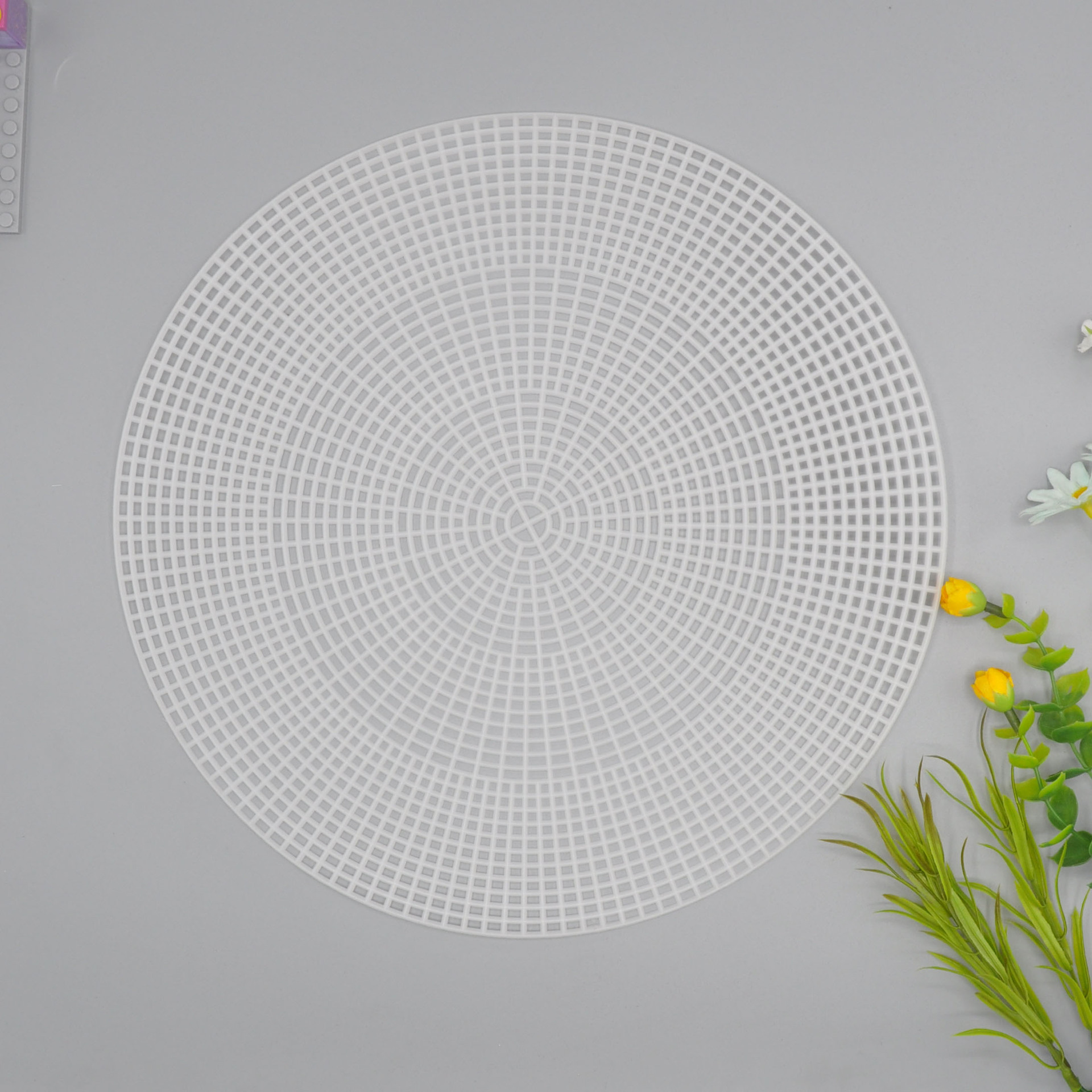 手工dly 编织塑料网格片圆形7.7cm11.5 14.7厘米包包底板衬批发