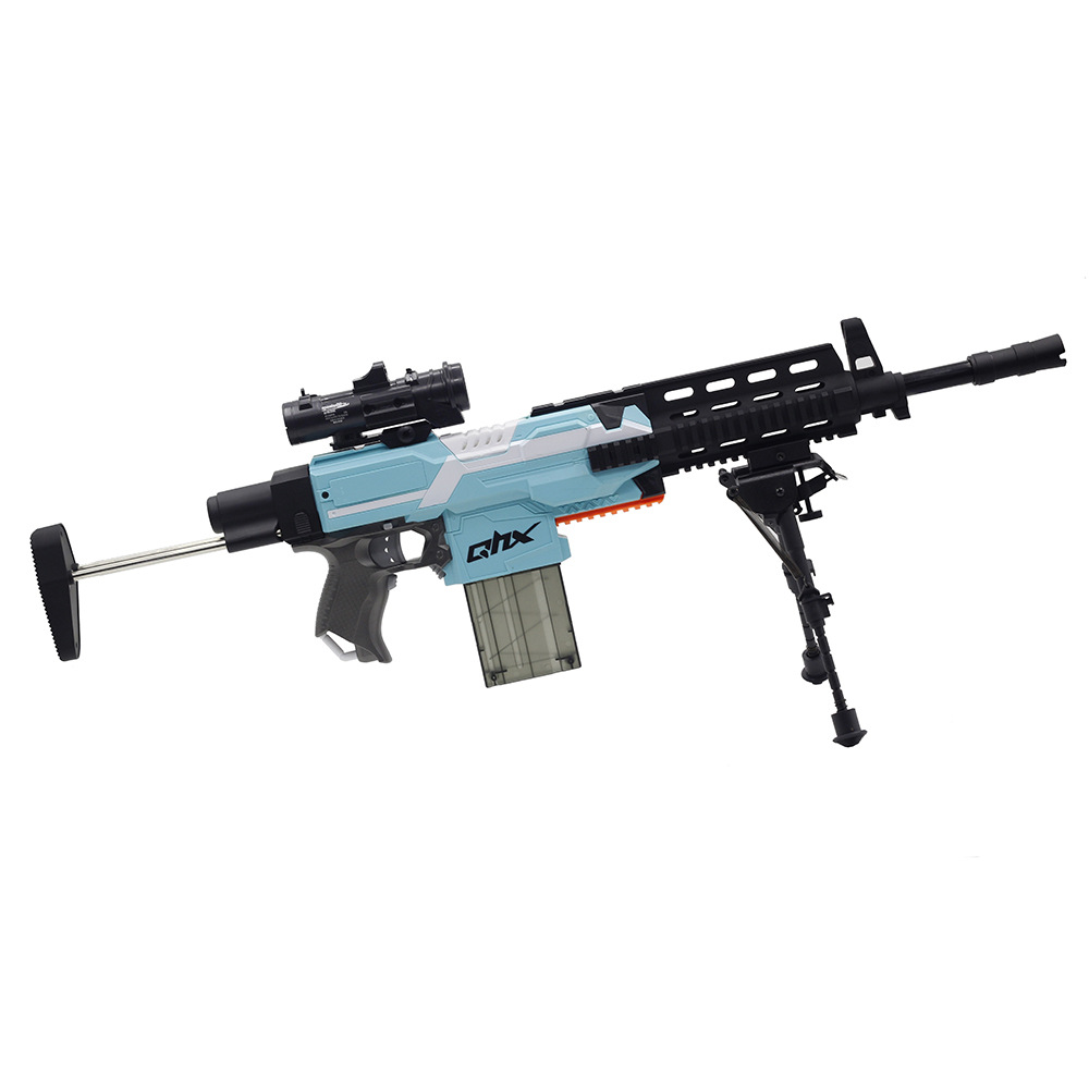 跨境速卖通亚马逊 mk24 电动连发软弹枪 吸盘软弹男孩玩具枪