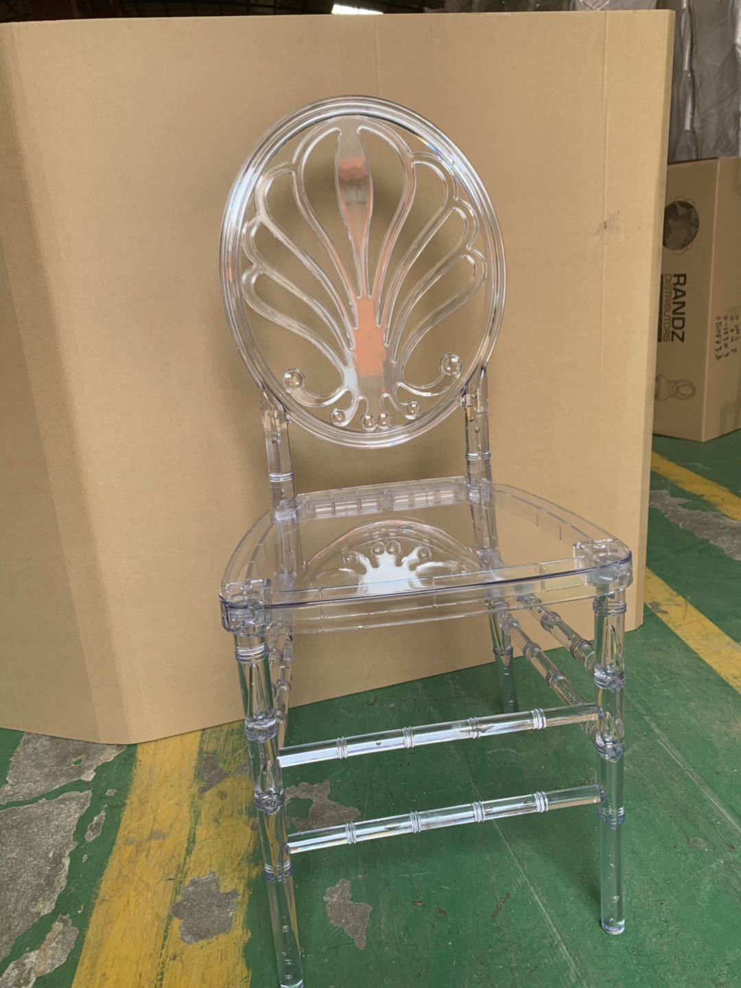 厂家批发亚克力透明竹节椅拿破仑椅户外婚庆椅透明椅树脂椅水晶椅