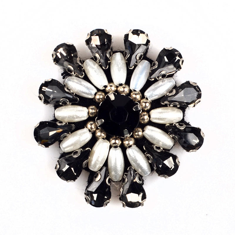 服饰手工钉珠珠管 花朵昆虫图案 水晶饰品布贴钉珠珠管