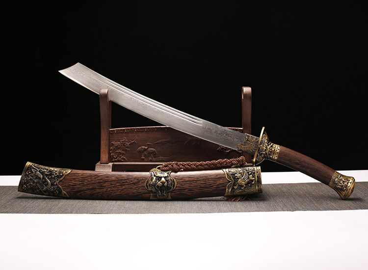 龙泉刀剑龙虎康熙花纹钢清代宝刀武术兵器唐横刀剑硬刀未开刃