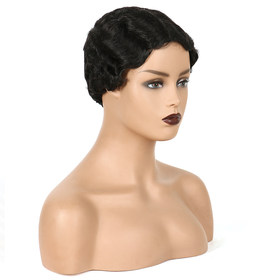 水波纹假发短卷发复古大上海旗袍假发女上海风情旗袍假发头套