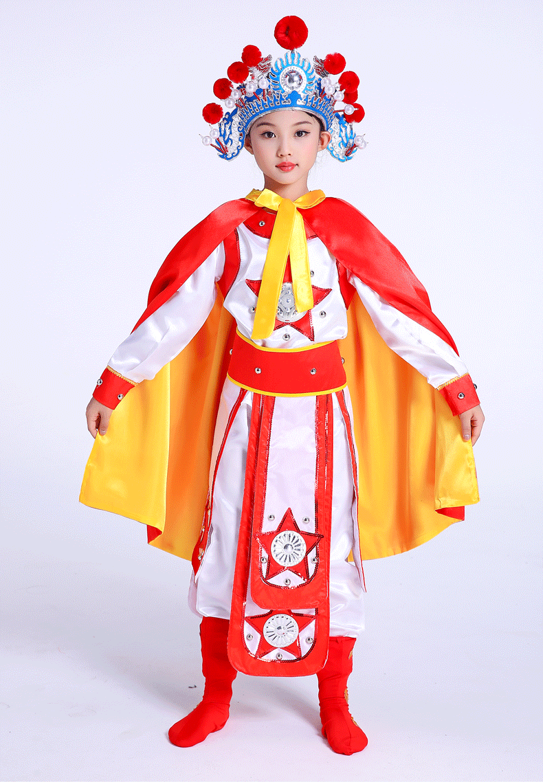 儿童古装花木兰戏曲演出服男女孩穆桂英挂帅京剧辞小花旦表演服装