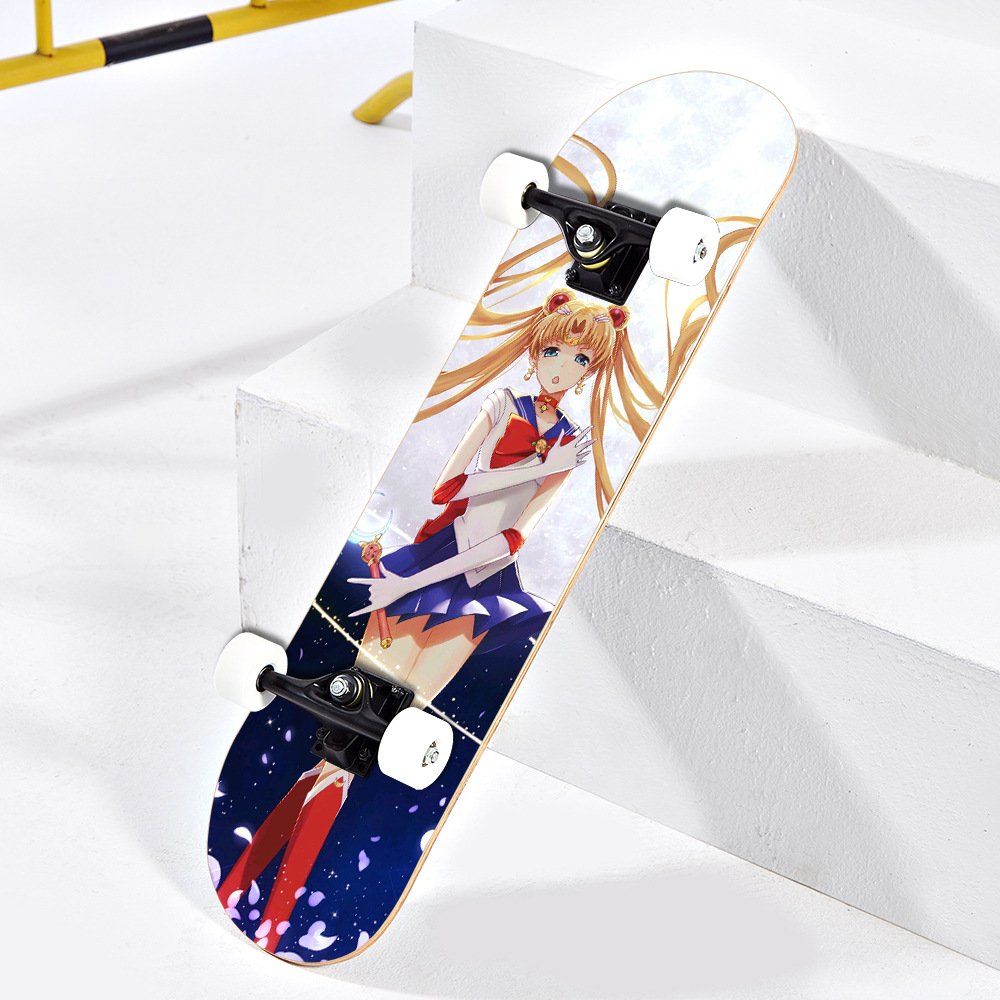 一件代发专业花式短板双翘滑板四轮滑板成人枫木小滑板8寸sup me