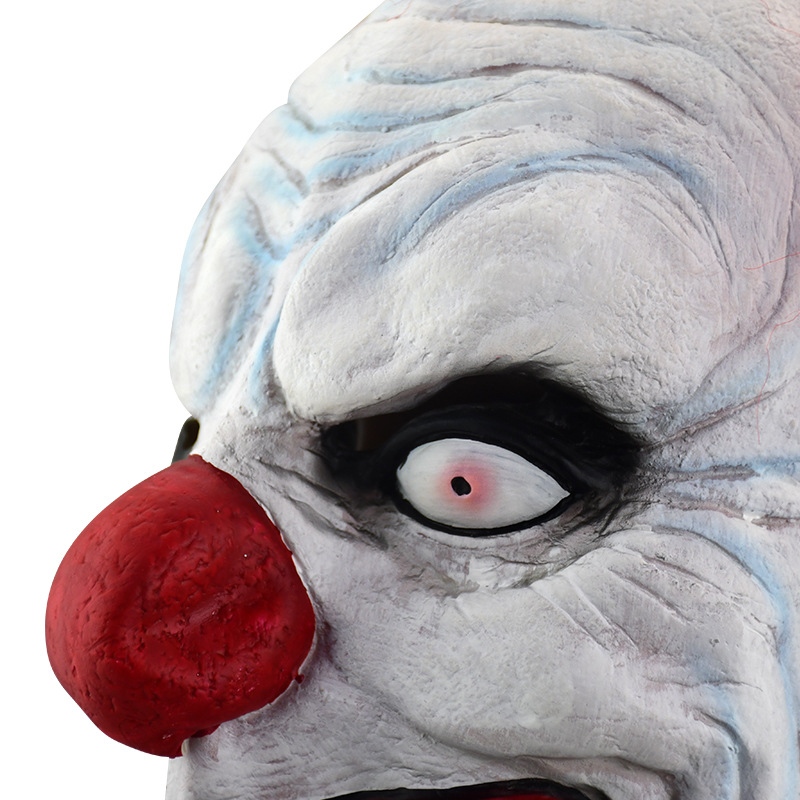 万圣节恐怖小丑面具派对红色卷发小丑乳胶头套黑暗骑士装扮道具