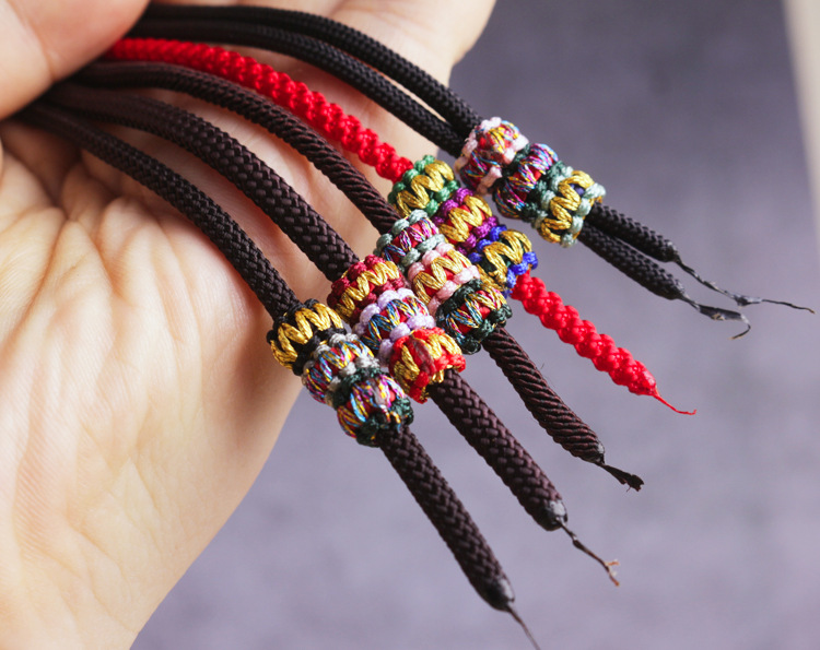 8mm手工平结线圈金银色结编绳红绳手链配件菠萝结diy挂绳材料隔圈