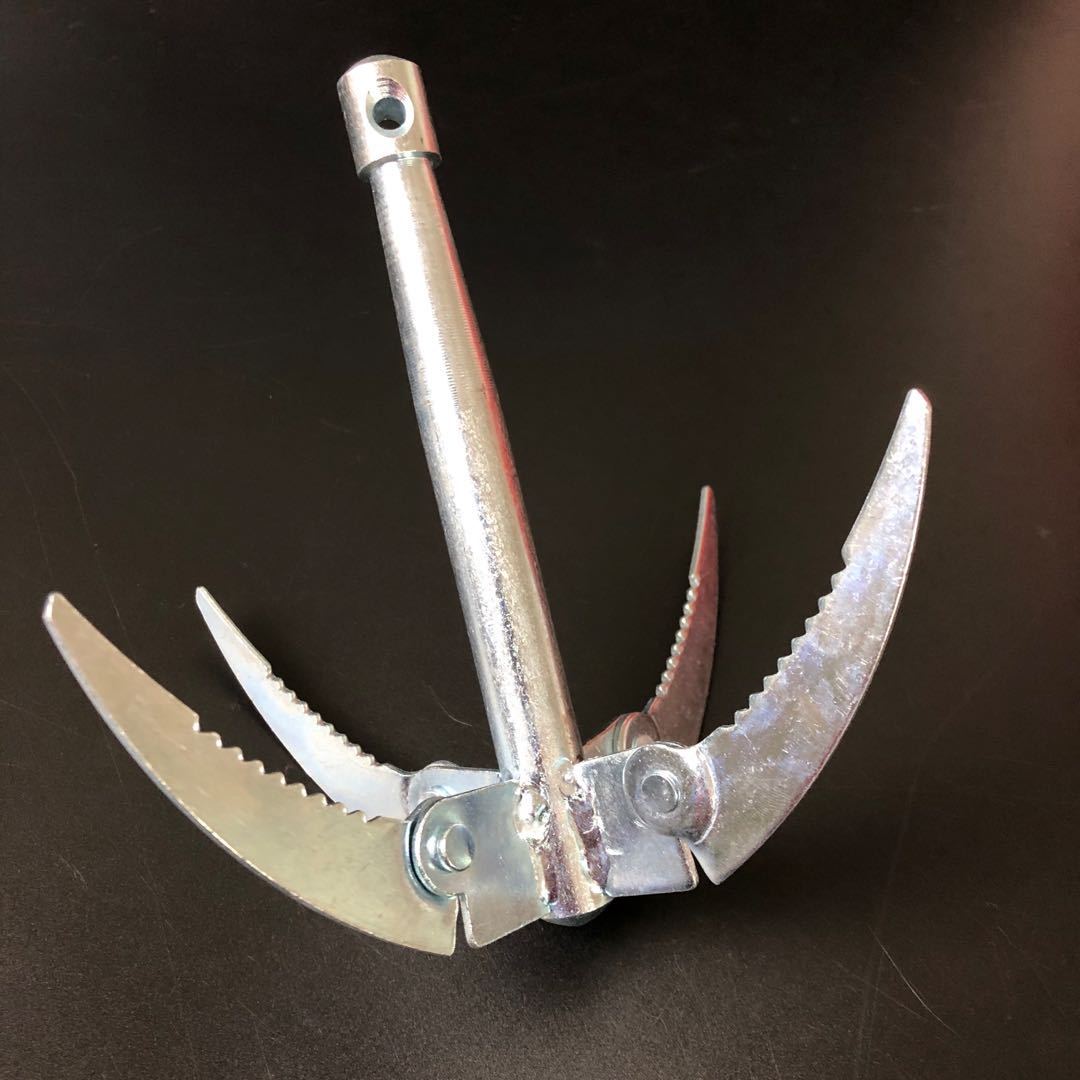 厂家批发钓鱼水草锚刀野钓加厚折叠四钩水草锚刀钓鱼割草刀渔具