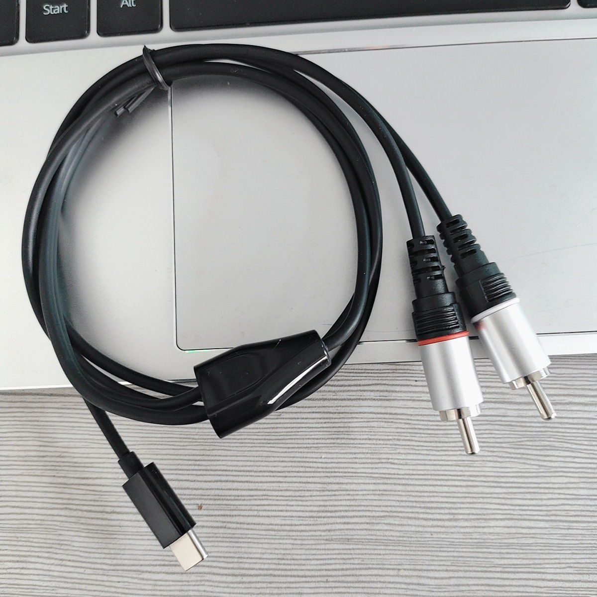 1米 type-c转双莲花音频线2rca 手机连接音箱功放音频线