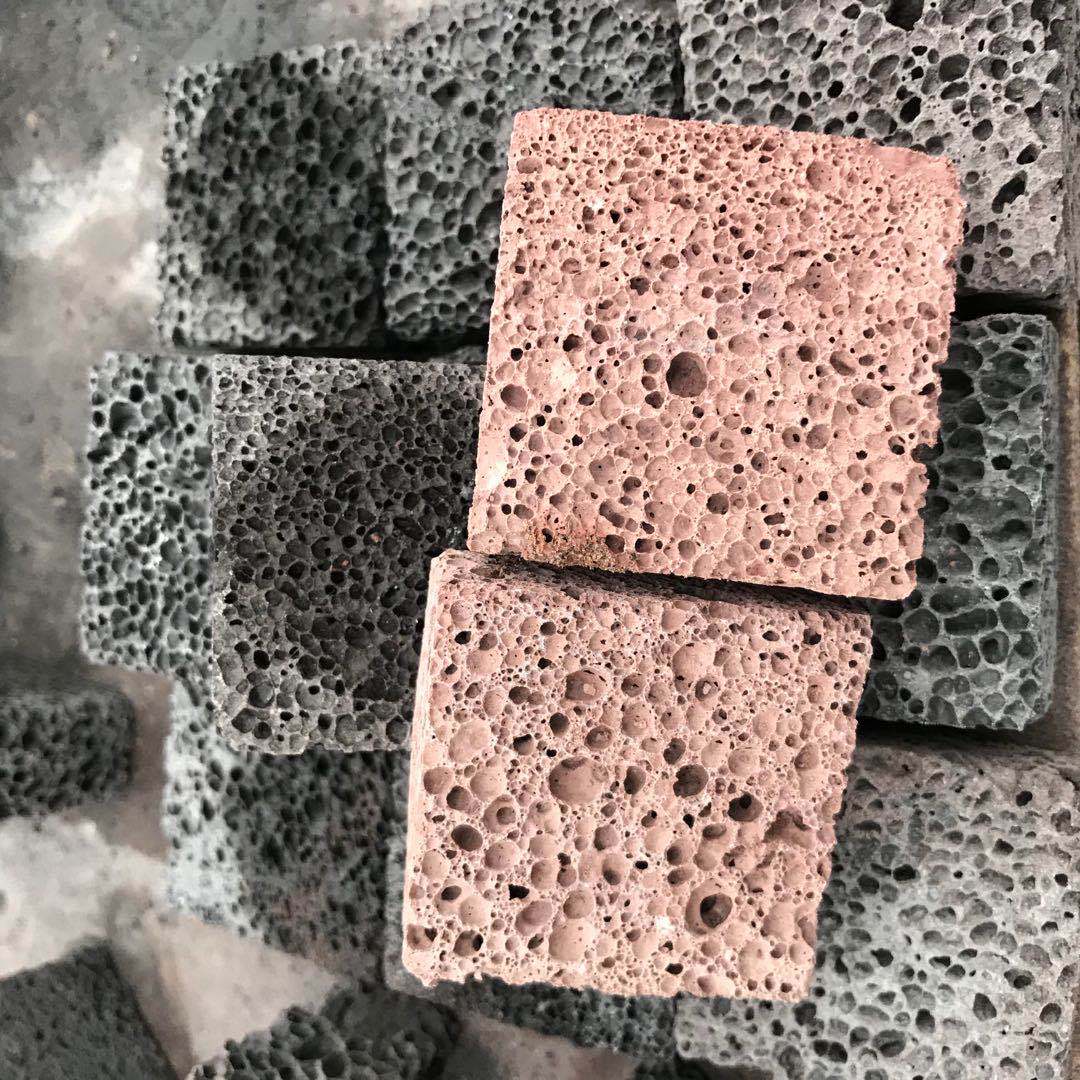 火山石板材 浮石板 火山岩切片 碎拼 可加工定制水草养殖火山块