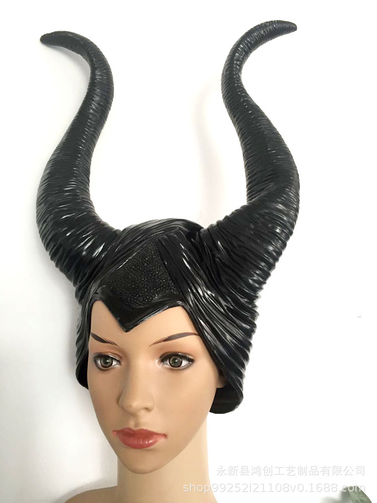 万圣节沉睡魔咒面具 黑女巫头套女巫婆角色泒对扮演服cosplay舞台