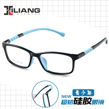 新款学生青少年硅胶眼镜方形超韧可调节可配防蓝光近视眼镜框8216